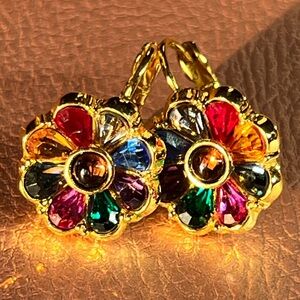 Joan Rivers Multicolor Floral Earrings
